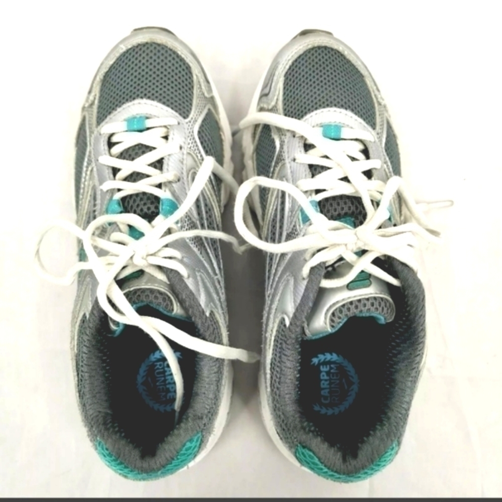 Fila Women's 7 Teal And Silver Lace-Up Athletic  Tennis Shoe RN# 91175 - Picture 3 of 8